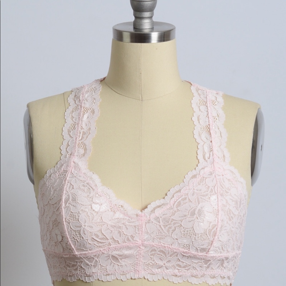 Lace Racerback Bralette in Light Pink